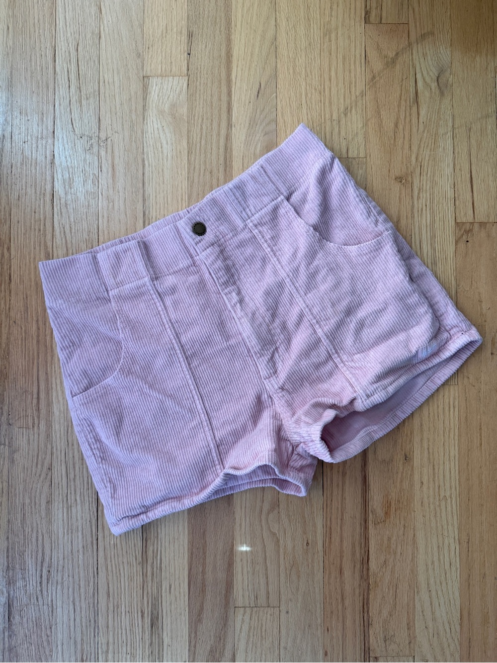 High Waist Bubblegum Pink Corduroy Hammies Women’s Shorts
